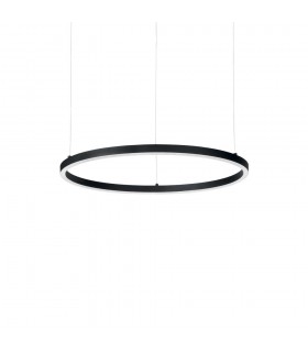 Integrated LED Circle Ceiling Pendant Lamp 1 Light Black 3000K - 1