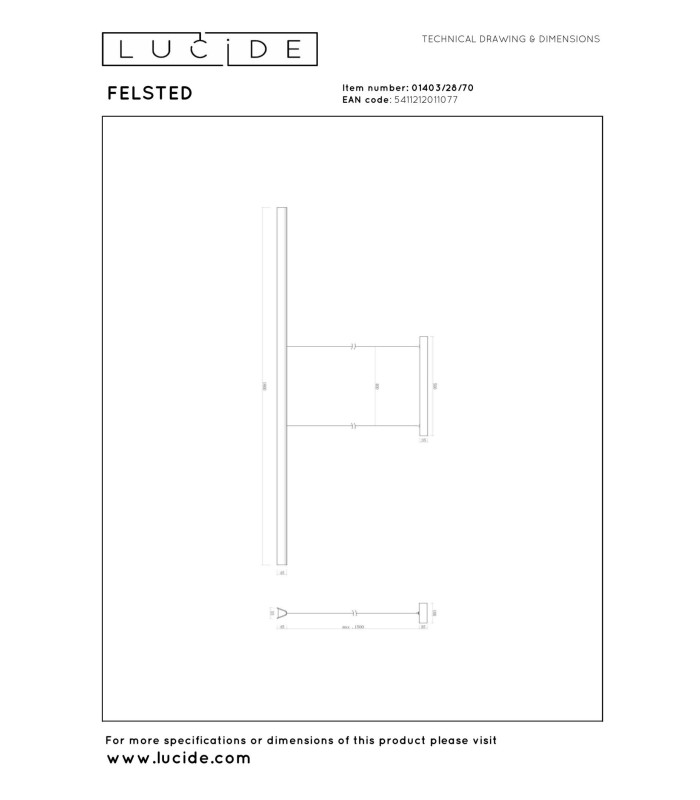 Lucide FELSTED - Pendant light - LED Dim. - CCT - 1x28W 2200K/4000K - Black | Vibes