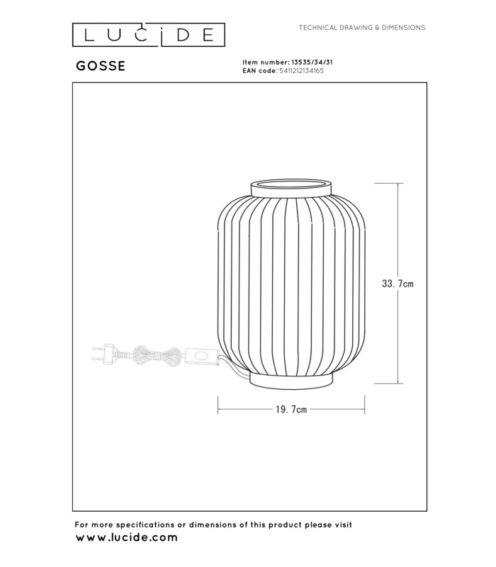 Lucide GOSSE - Table lamp - Ø 19