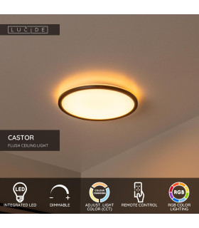Lucide CASTOR - Flush ceiling light - Ø 32 cm - LED Dim. - CCT - 1x20W 2700K/6500K - Rgb - Opal-2