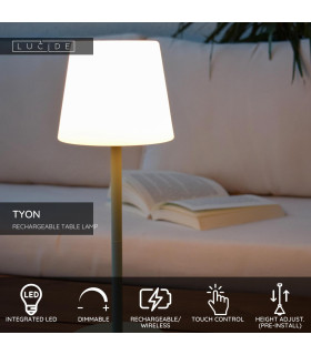 Lucide TYON - Rechargeable Table lamp Indoor/Outdoor - Battery pack - LED Dim. - 1x2W 2700K - IP65 - Green-2