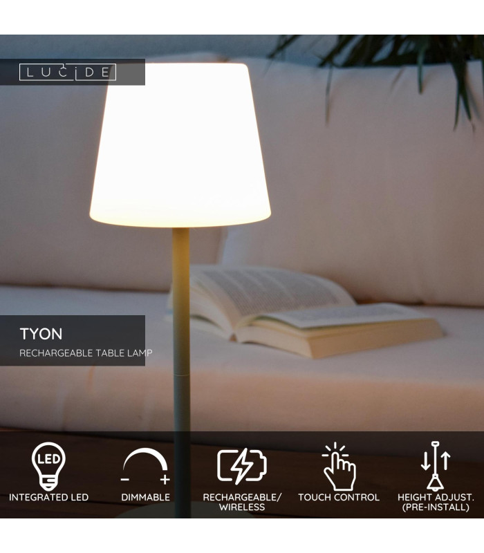 Lucide TYON - Rechargeable Table lamp Indoor/Outdoor - Battery pack - LED Dim. - 1x2W 2700K - IP65 - Green-2