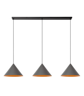 Lucide SPITZE - Pendant light - 3xE27 - Grey | Vibes-1