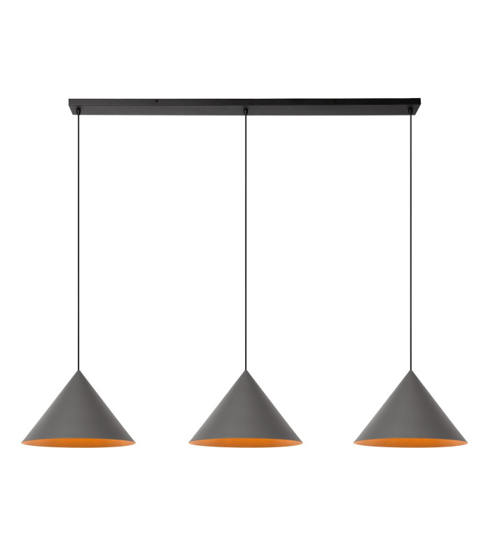 Lucide SPITZE - Pendant light - 3xE27 - Grey | Vibes-1