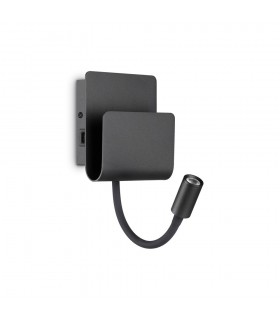 Integrated LED Indoor Reading Wall Lamp 1 Light Black 3000K - 1