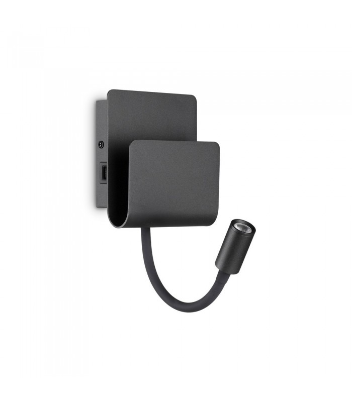 Integrated LED Indoor Reading Wall Lamp 1 Light Black 3000K - 1