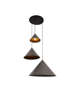 Lucide SPITZE - Pendant light - Ø 68 cm - 3xE27 - Grey | Vibes-1