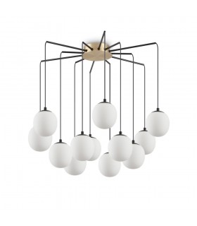 Indoor Cluster Ceiling Pendant Lamp 12 Lights Black, G9 - 1