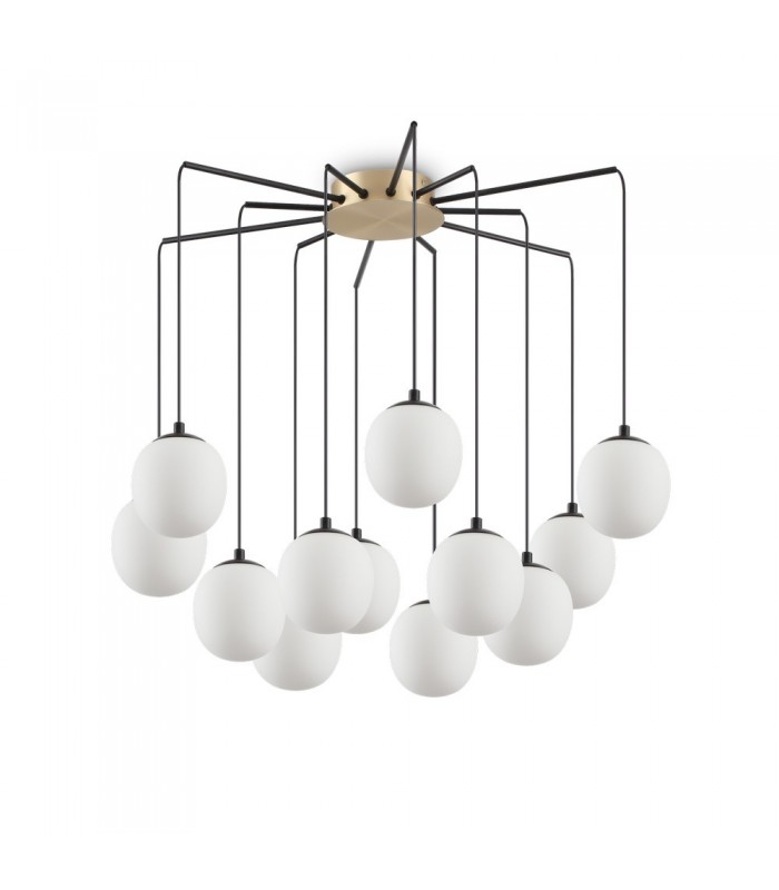 Indoor Cluster Ceiling Pendant Lamp 12 Lights Black, G9 - 1