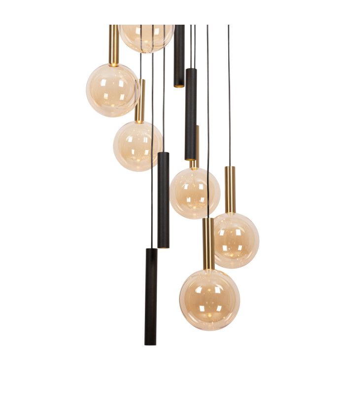 Lucide JOSIANE - Pendant light - Ø 55 cm - 6xG9 - Black | Vibes-4