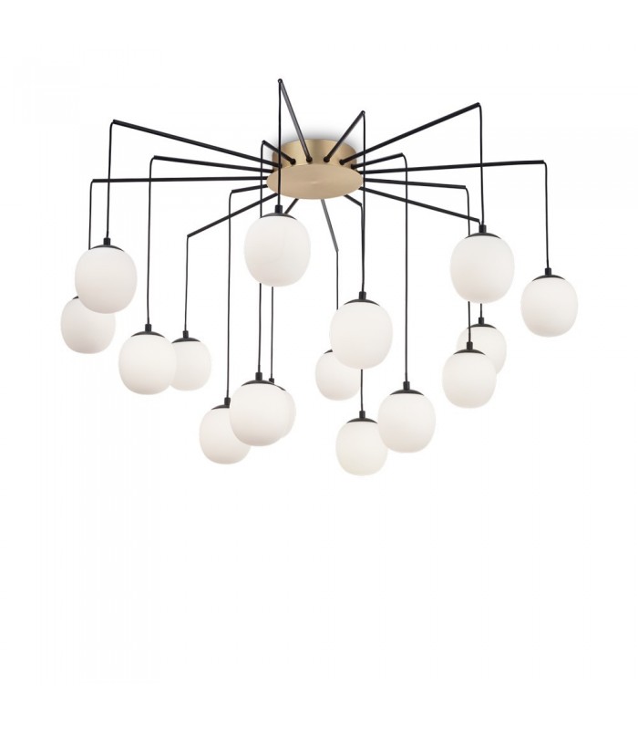 Indoor Cluster Ceiling Pendant Lamp 16 Lights Black, G9 - 1
