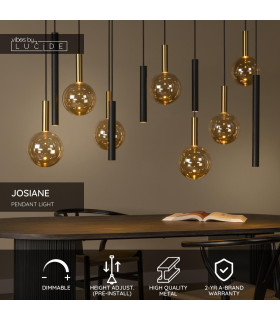 Lucide JOSIANE - Pendant light - 7xG9 - Black | Vibes-2