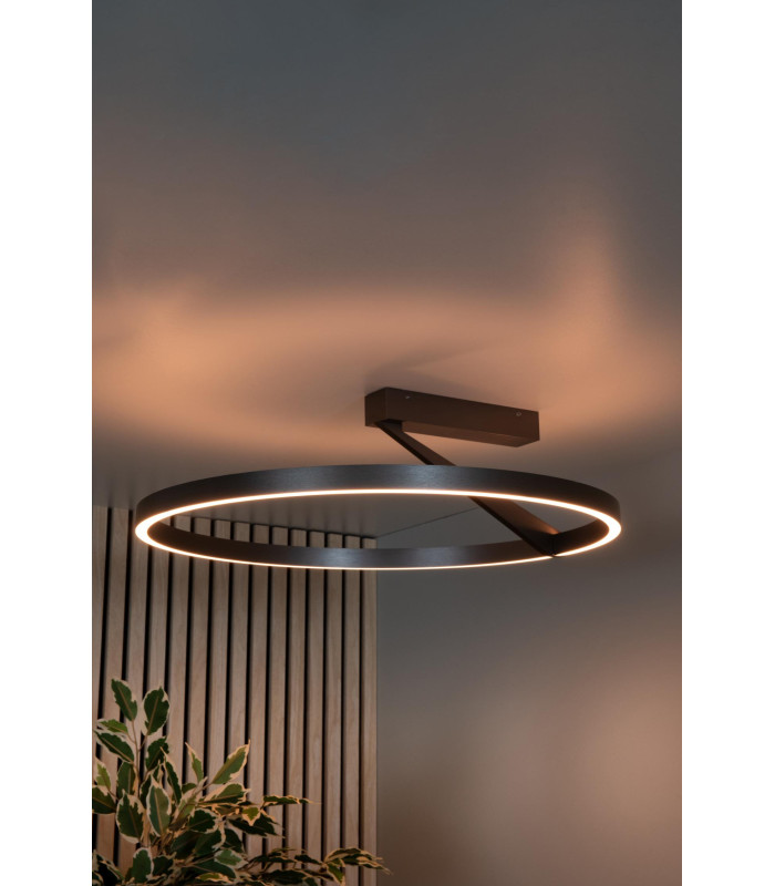 Lucide APPLAUSE - Flush ceiling light - Ø 60 cm - LED Dim. - CCT - 1x40W 2200K/4000K - Grey iron | Premium-6