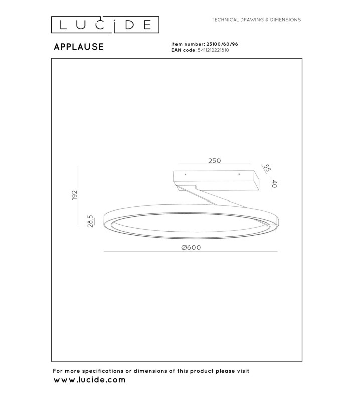 Lucide APPLAUSE - Flush ceiling light - Ø 60 cm - LED Dim. - CCT - 1x40W 2200K/4000K - Coffee | Premium-8