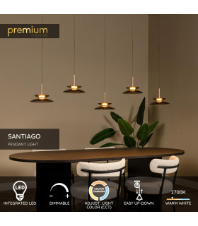 Lucide SANTIAGO - Pendant light - LED Dim. - CCT - 5x10W 2700K/4000K - Amber | Premium-2