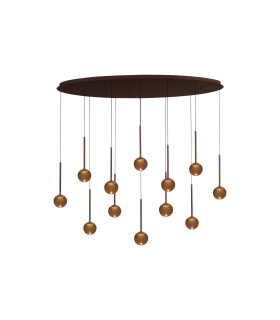 Lucide CALINA - Pendant light - LED Dim. - CCT - 12x7W 2200K/3300K - Coffee | Premium-1