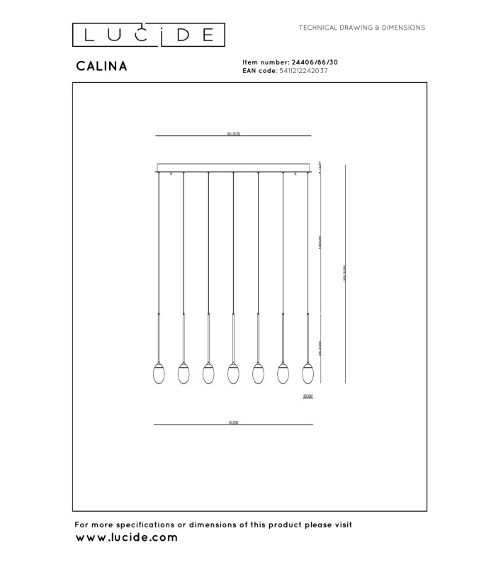 Lucide CALINA - Pendant light - LED Dim. - CCT - 12x7W 2200K/3300K - Black | Premium-9