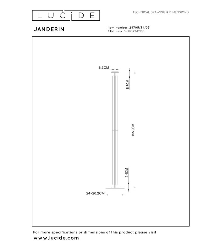 Lucide JANDERIN - Floor lamp - LED Dim. - CCT - 2x17W 2200K/3300K - Hand Wave Sensor - Champagne Color | Vibes-7