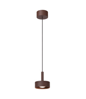 Lucide LENZ - Pendant light Indoor/Outdoor - Ø 11 cm - LED - 1x8W 2700K - IP54 - Rust Brown | Essential-1