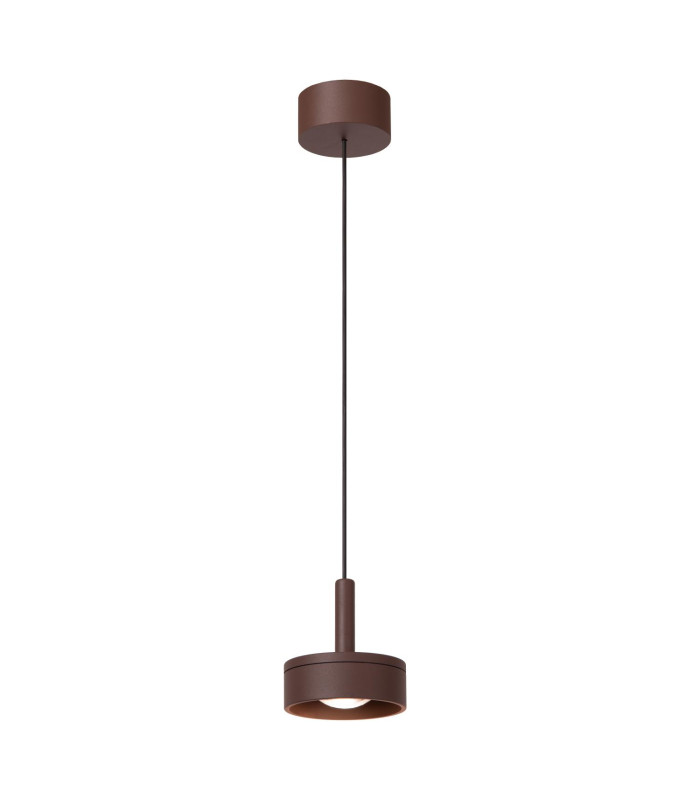 Lucide LENZ - Pendant light Indoor/Outdoor - Ø 11 cm - LED - 1x8W 2700K - IP54 - Rust Brown | Essential-1