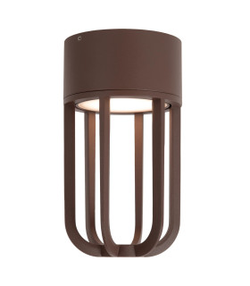 Lucide WELLS - Flush ceiling light Indoor/Outdoor - Ø 10 cm - LED - 1x8W 2700K - IP54 - Rust Brown | Essential-1
