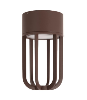 Lucide WELLS - Flush ceiling light Indoor/Outdoor - Ø 10 cm - LED - 1x8W 2700K - IP54 - Rust Brown | Essential-2