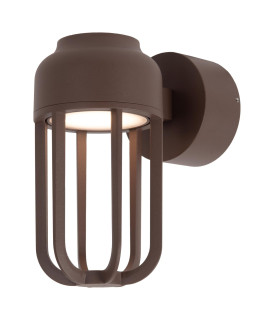 Lucide WELLS - Wall light Indoor/Outdoor - Ø 10 cm - LED - 1x8W 2700K - IP54 - Rust Brown | Essential-1