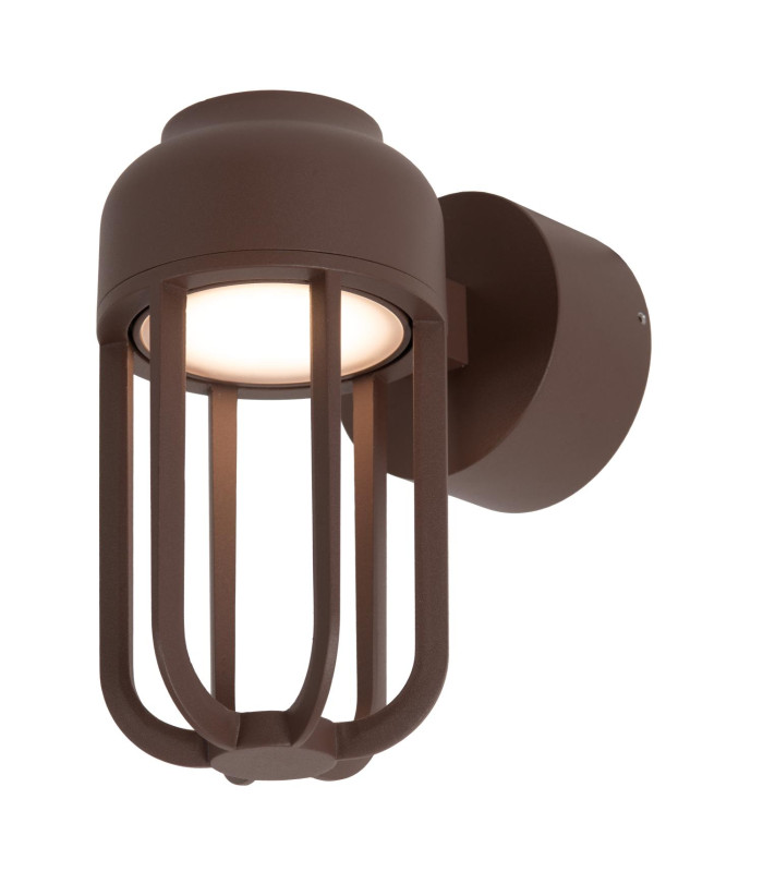 Lucide WELLS - Wall light Indoor/Outdoor - Ø 10 cm - LED - 1x8W 2700K - IP54 - Rust Brown | Essential-4