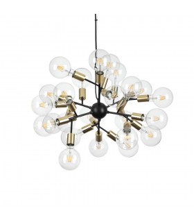 Indoor Multi Arm Ceiling Pendant Lamp 24 Lights Black, E27 - 1