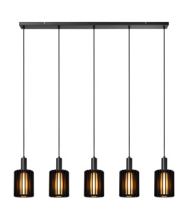 Lucide LAMBRES - Pendant light - 5xE27 - Black-1