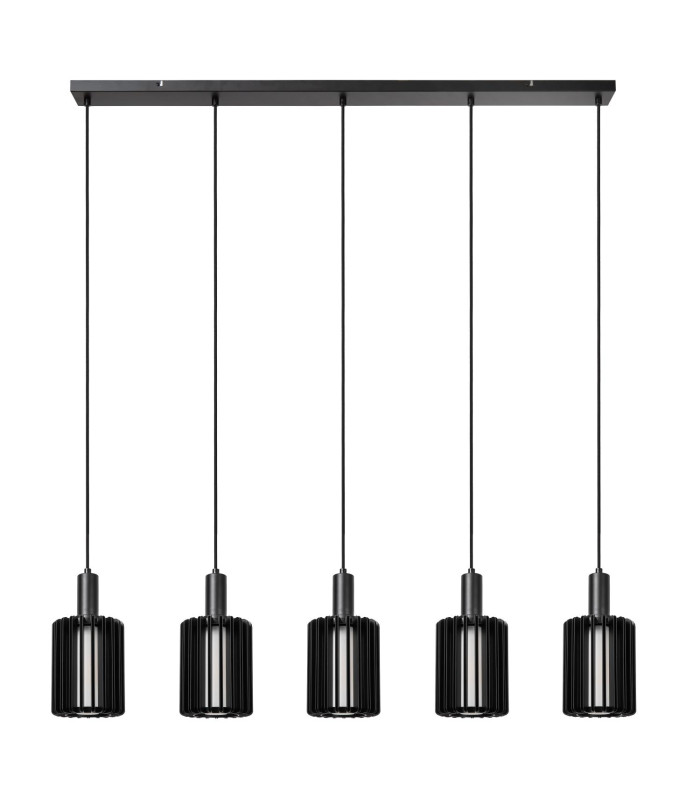 Lucide LAMBRES - Pendant light - 5xE27 - Black-2