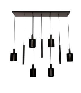 Lucide LAMBRES - Pendant light - 6xE27 - Black-2