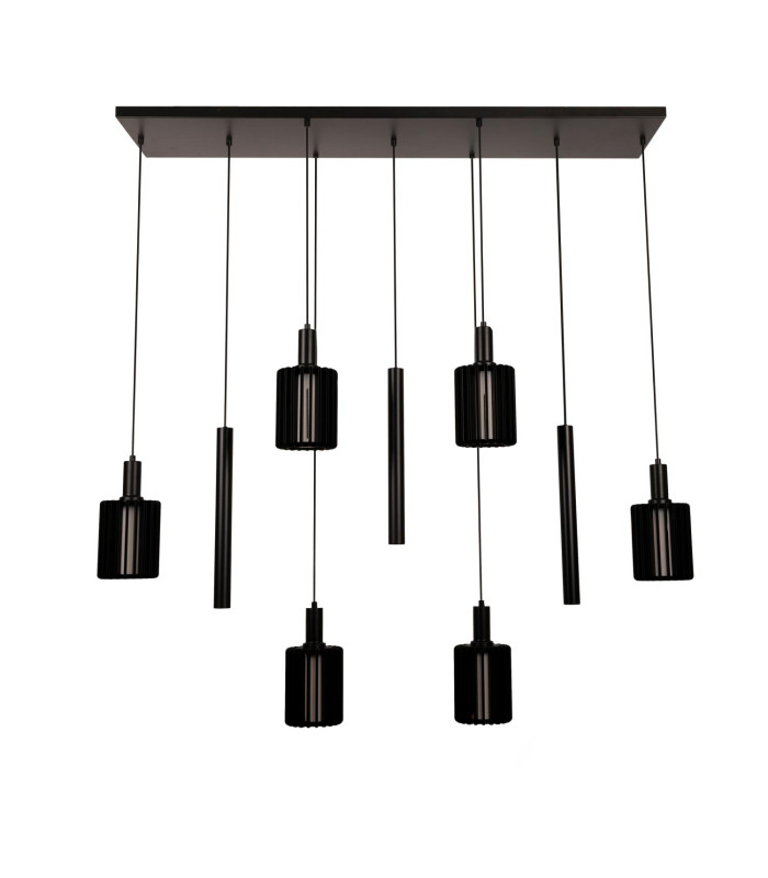 Lucide LAMBRES - Pendant light - 6xE27 - Black-2