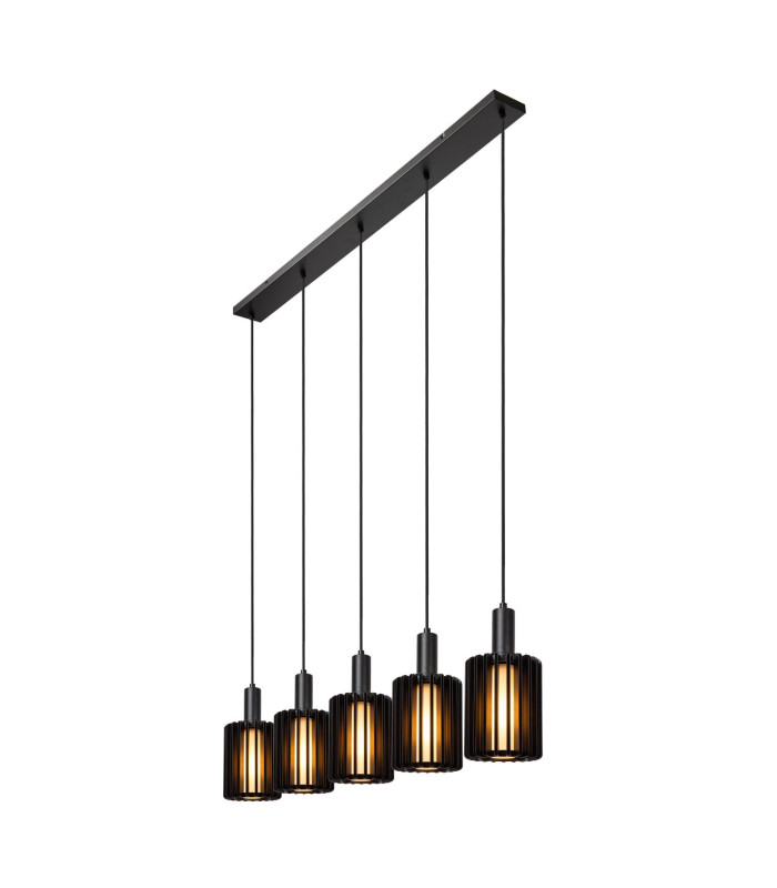 Lucide LAMBRES - Pendant light - 5xE27 - Black-8