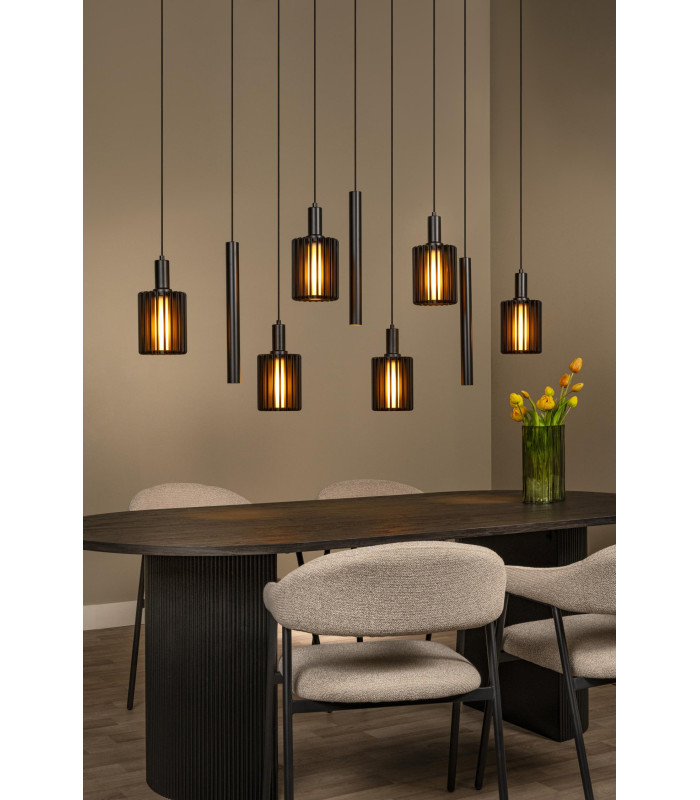 Lucide LAMBRES - Pendant light - 6xE27 - Black-3