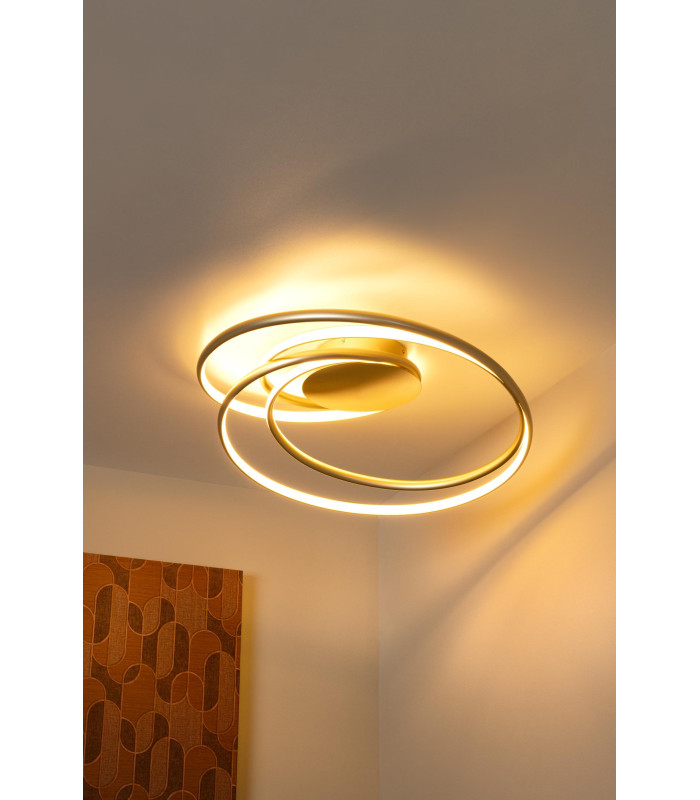 Lucide SARDANA - Flush ceiling light - LED Dim. - 1x54W 2700K - Matt Gold / Brass | Premium-5
