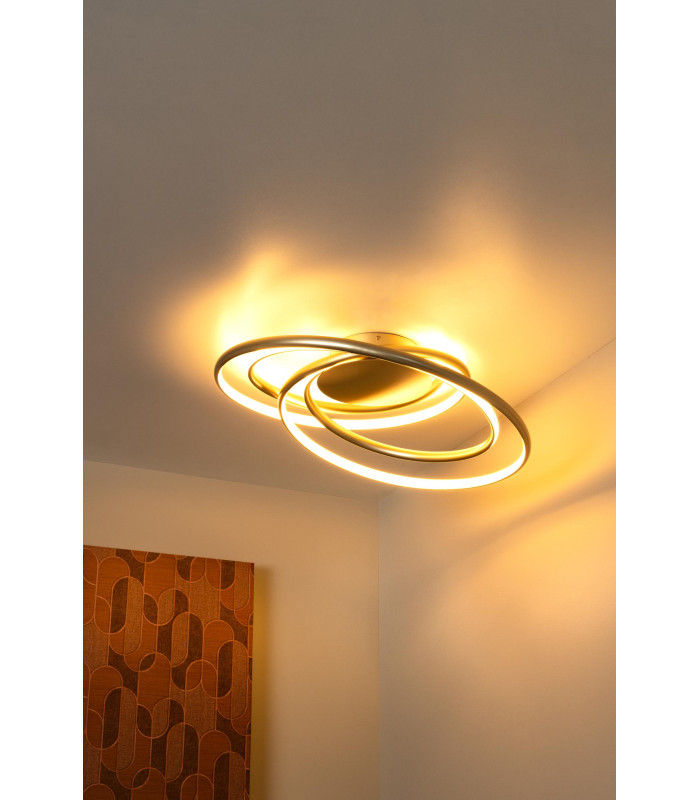 Lucide SARDANA - Flush ceiling light - LED Dim. - 1x54W 2700K - Matt Gold / Brass | Premium-6