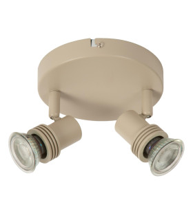 Lucide KIANTI - Ceiling spotlight - Ø 15 cm - 2xGU10 - Taupe-2
