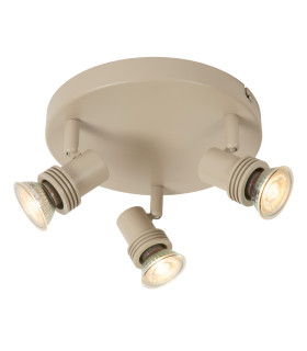Lucide KIANTI - Ceiling spotlight - Ø 21 cm - 3xGU10 - Taupe-1