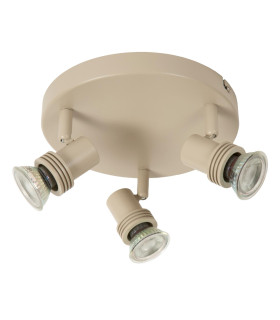 Lucide KIANTI - Ceiling spotlight - Ø 21 cm - 3xGU10 - Taupe-2