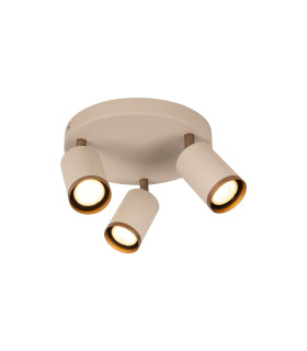 Lucide REGINA - Ceiling spotlight - Ø 21 cm - 3xGU10 - Taupe | Essential-1