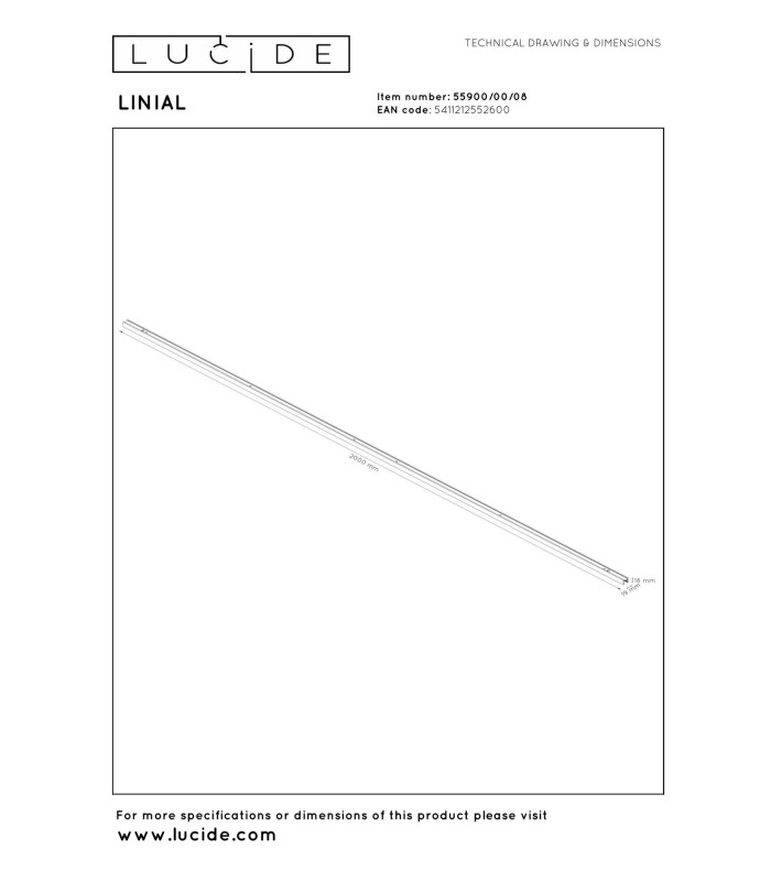 Lucide Premium LINIAL Track - 1-circuit Track lighting system - 2 meter -Satin Gun Metal-2