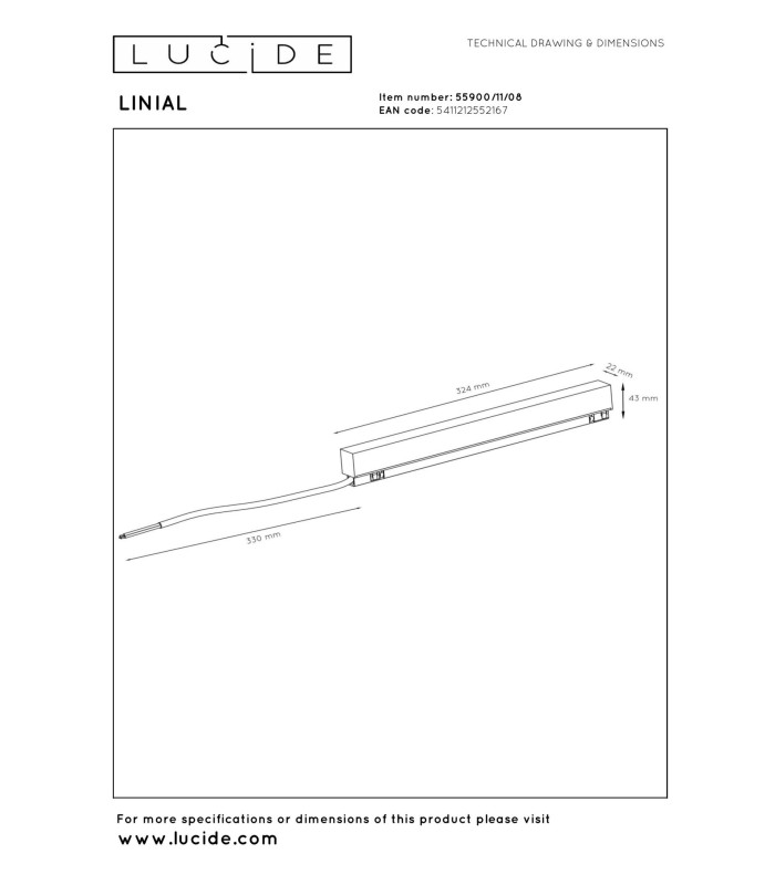 Lucide Premium LINIAL Driver 200W -circuit Track lighting system - Satin gun Metal-4