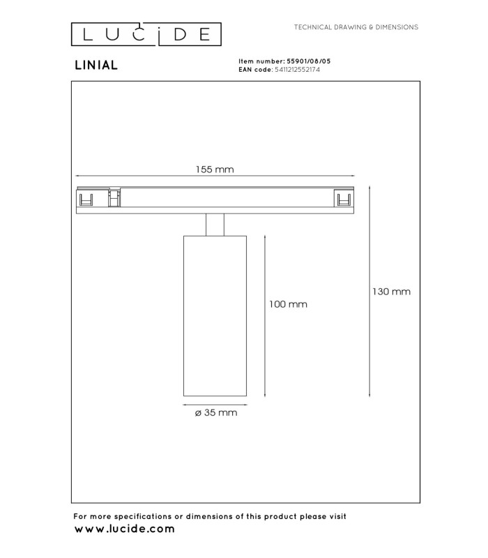 Lucide Premium LINIAL BIX Track - 1-circuit Track lighting system - 1xLED -Champagne-6