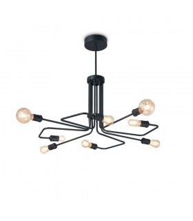 Indoor Mutli Arm Ceiling Pendant Lamp 8 Lights Black, E27 - 1