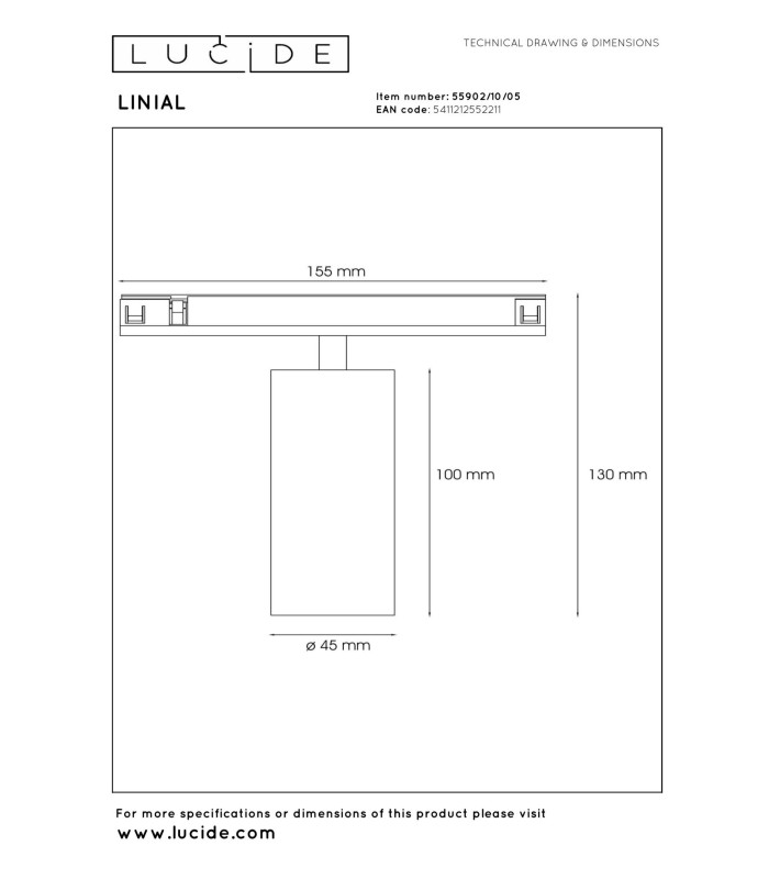 Lucide Premium LINIAL MOX Track - 1-circuit Track lighting system - 1xLED -Champagne-5