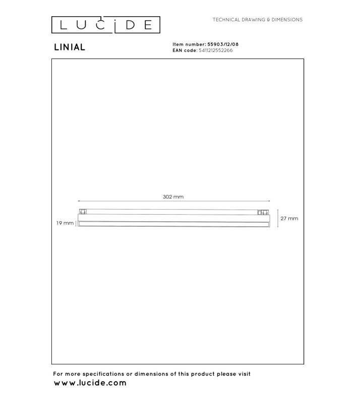 Lucide Premium LINIAL GLYX Track - 1-circuit Track lighting system - 1xLED -Grey iron-4