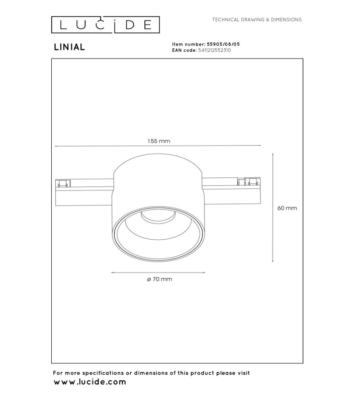 Lucide Premium LINIAL LUX Track - 1-circuit Track lighting system - 1xLED -Champagne-4