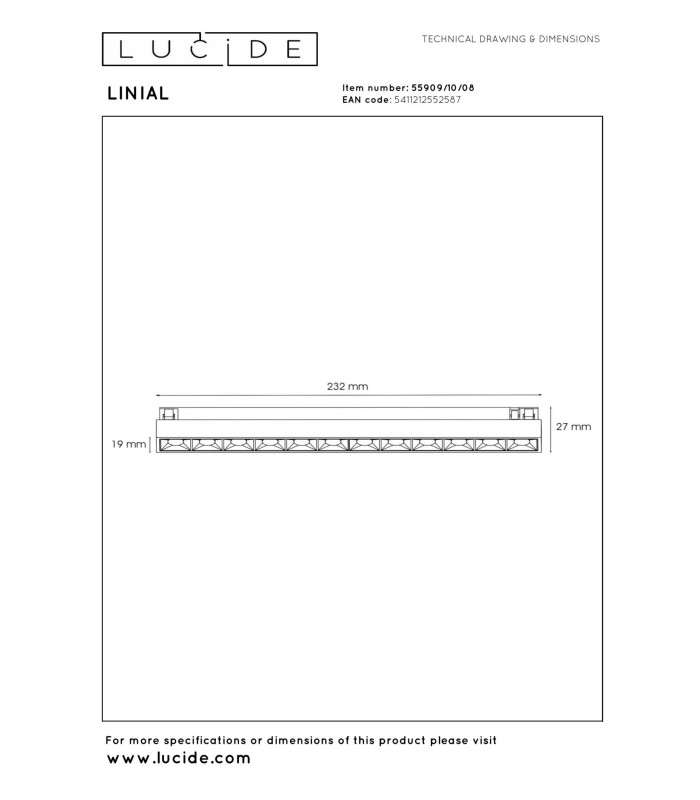 Lucide Premium LINIAL XENIA Track - 1-circuit Track lighting system - LED -Hierro gris-2