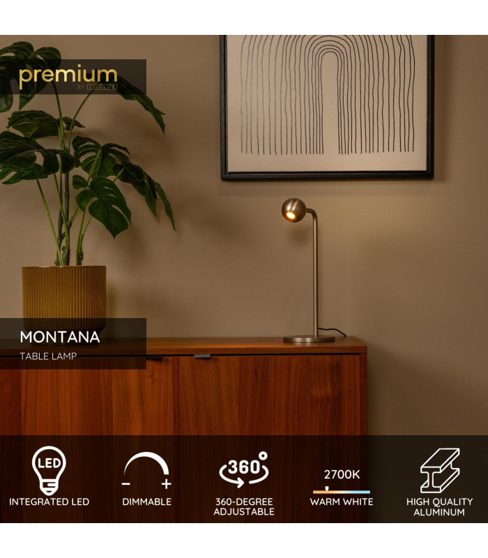 Lucide MONTANA - Table lamp - LED Dim. - 1x5W 2700K - Grey iron | Premium-2